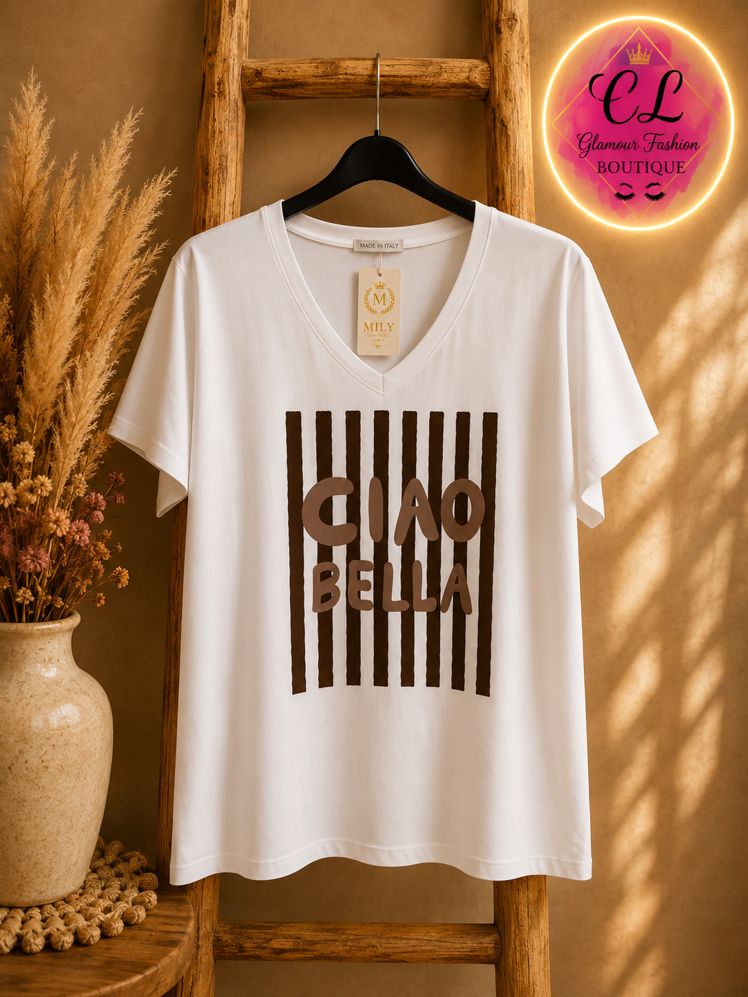 Tee-shirt Ciao Bella - Chocolat - TU1 du 36 au 42