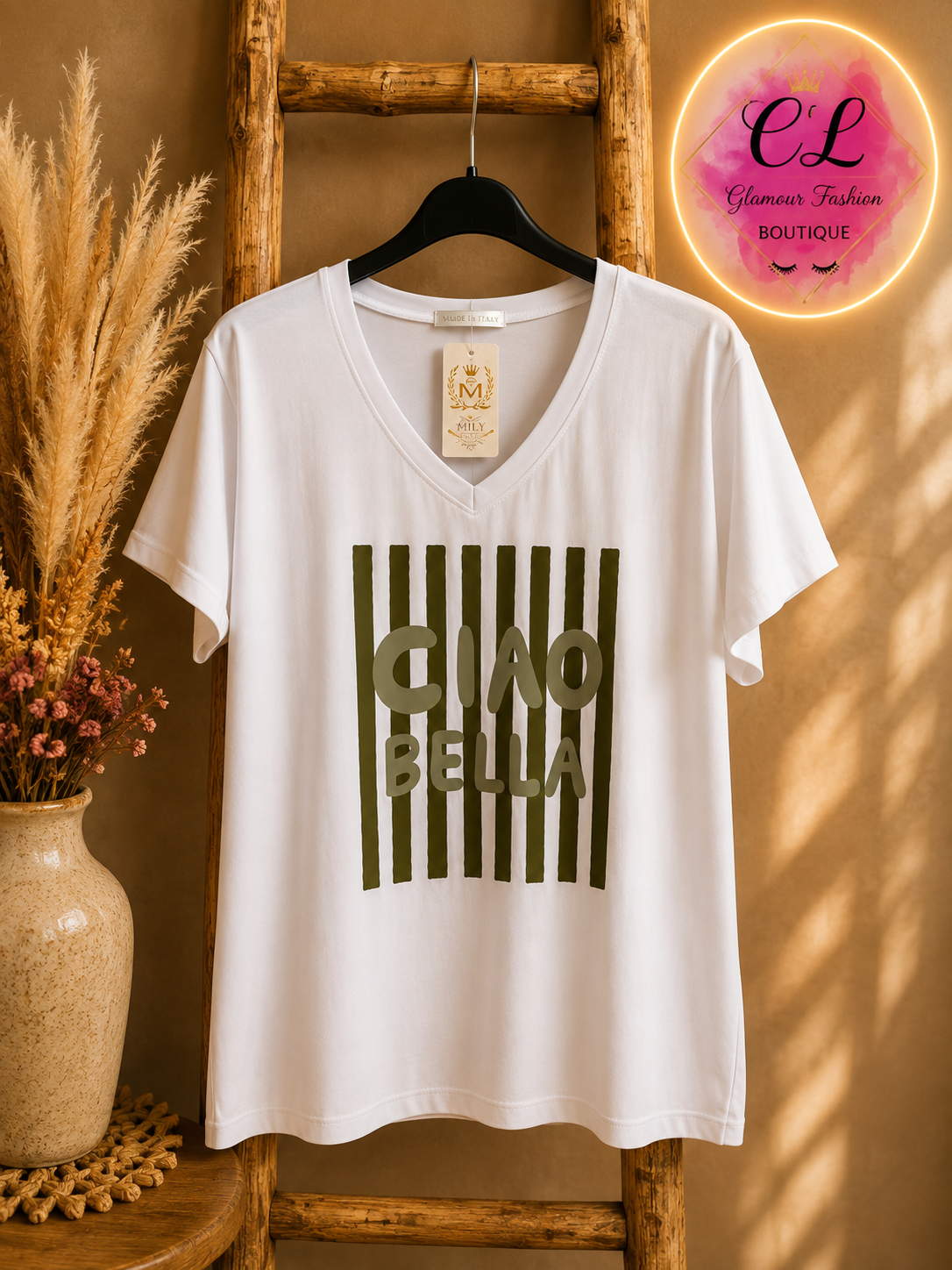 Tee-shirt Ciao Bella - Kaki - TU2 du 44 au 48/50 – Image 2