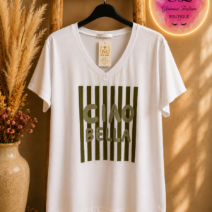 Tee-shirt Ciao Bella - Kaki - TU1 du 36 au 42