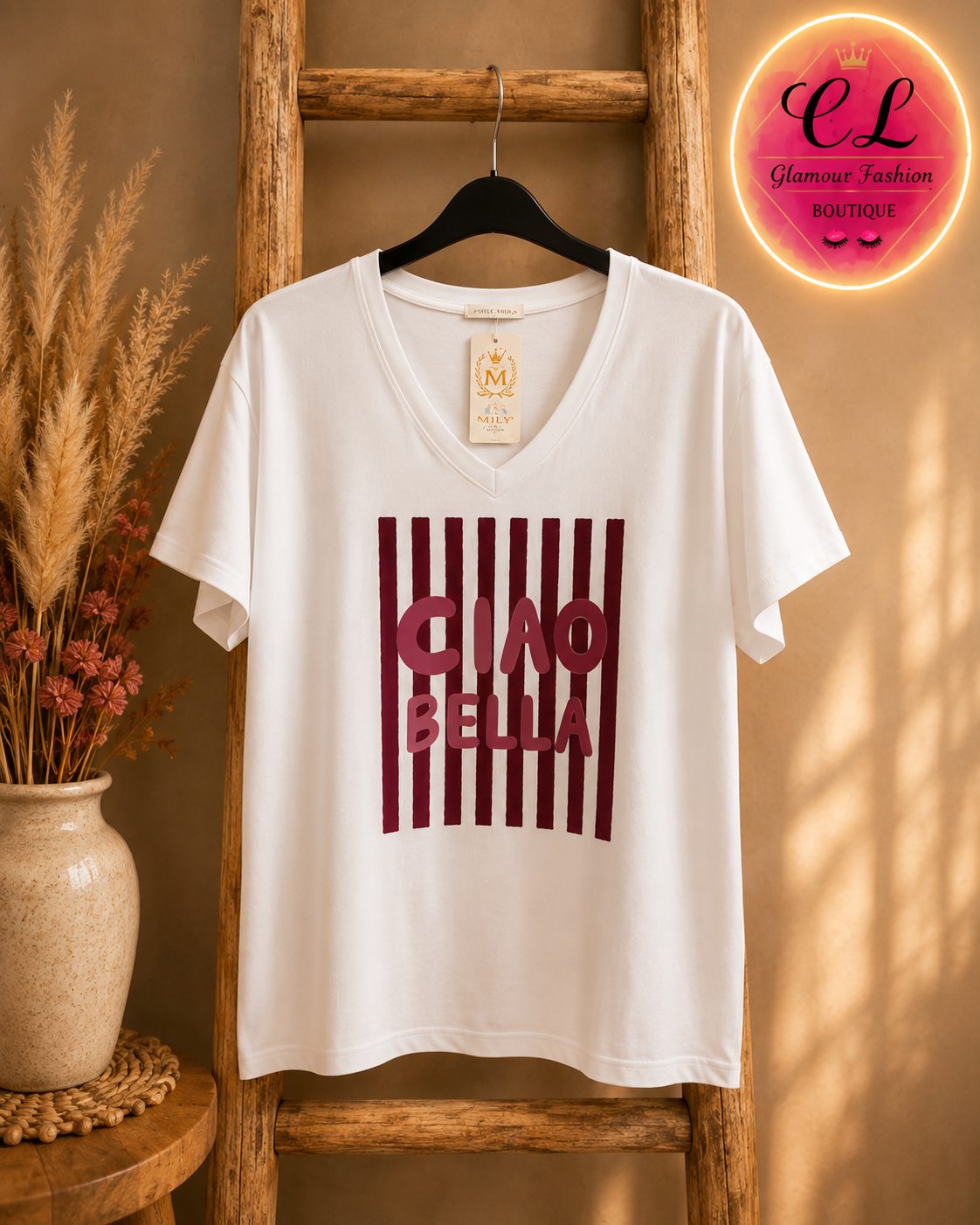 Tee-shirt Ciao Bella - Bordeaux - TU1 du 36 au 42
