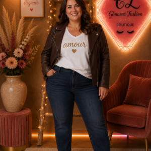 Veste Chocolat style perfecto simili cuir TU2 du 42-46