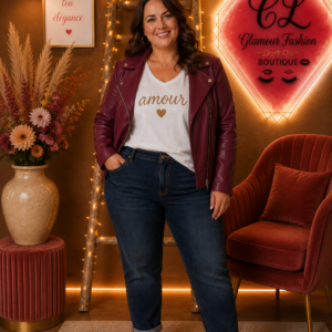 Veste Bordeaux style perfecto simili cuir TU2 du 42-46