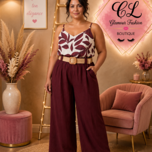 Pantalon fluide Bordeaux avec ceinture TU2 du 44 au 48