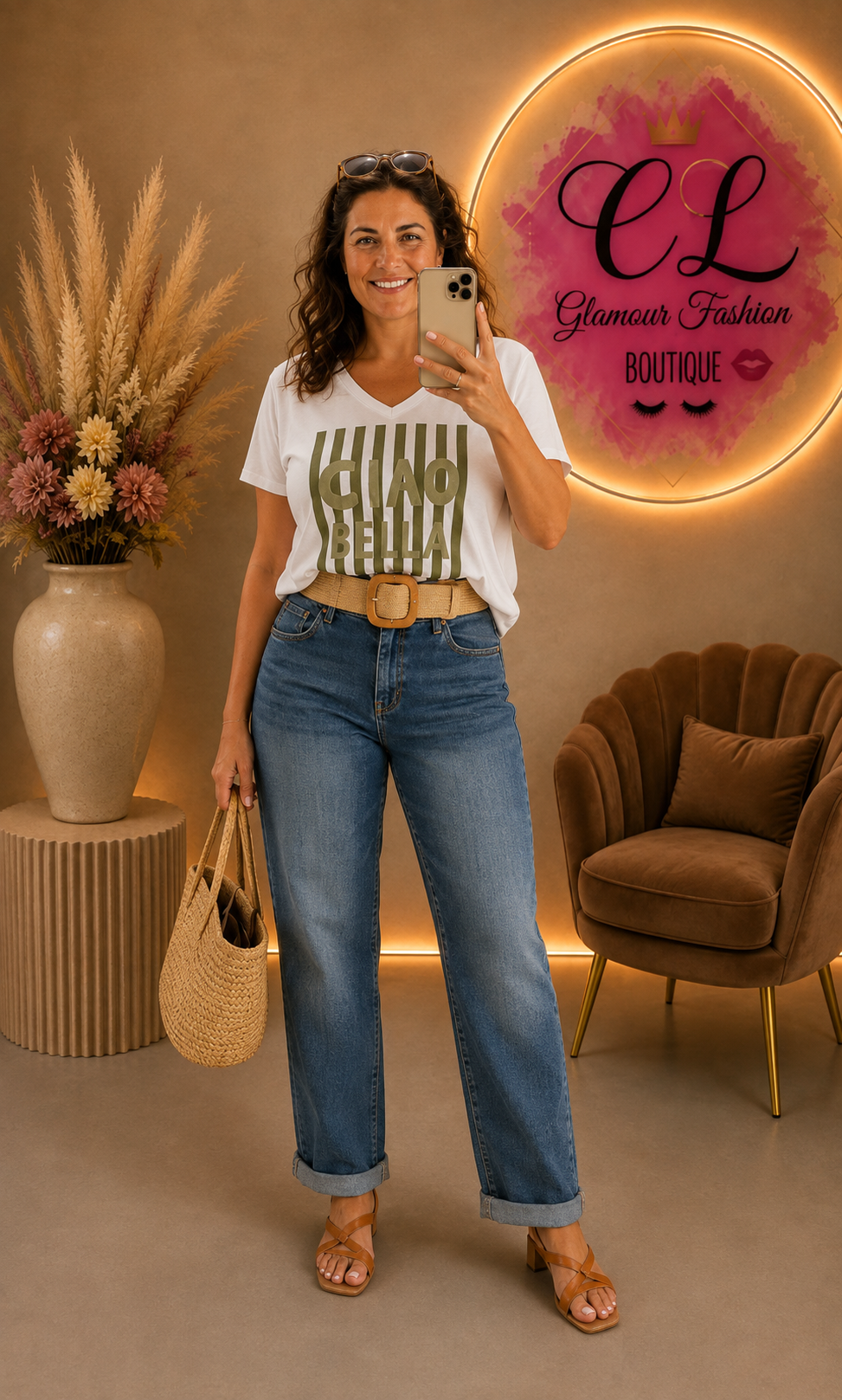 Tee-shirt Ciao Bella - Kaki - TU1 du 36 au 42 – Image 3