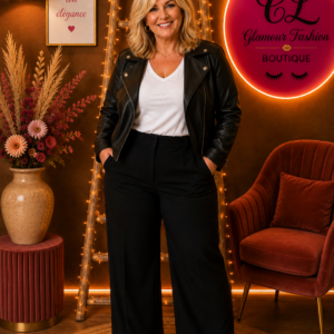 Veste Noire style perfecto simili cuir TU3 du 46-50