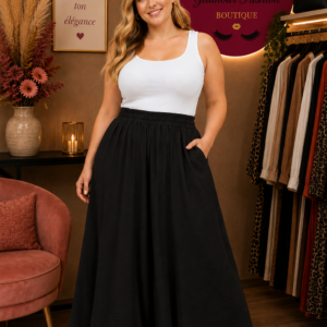 Pantalon large style jupe culotte - Noir