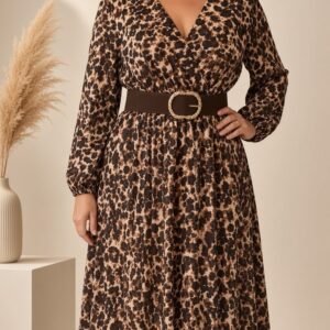 Robe longue imprimé Léopard - Chocolat - TU2 du 42-48