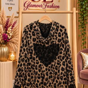 Veste zippée animalier Coeur dentelle - TU GT