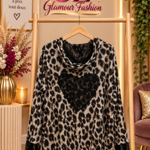 Veste zippée animalier Coeur dentelle - TU GT
