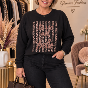 Pull sweat col rond "La vie est Belle" - Noir - TU2 du 42-48