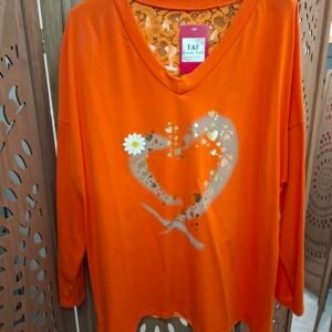 Tee shirt Coeur dos dentelle - Orange - TU GT du 46 au 52