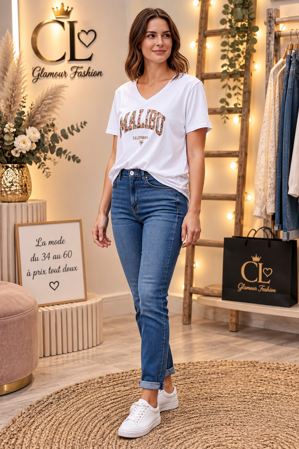 Tee-shirt Malibu - Blanc - TU1 du 36 au 42
