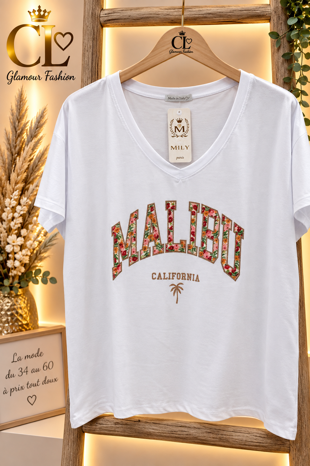 Tee-shirt Malibu - Blanc - TU1 du 36 au 42 – Image 4