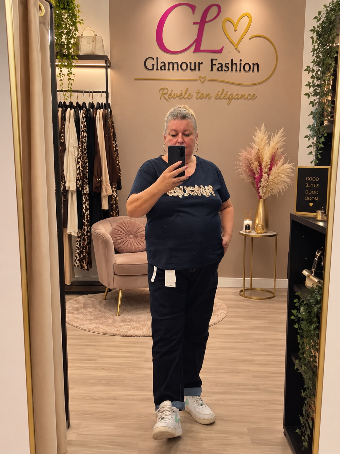 Jean Mom Fit avec ceinture - GT - Denim brut – Image 2