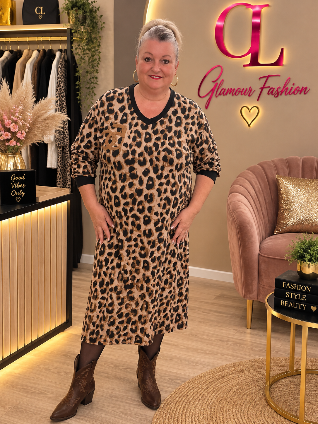 Robe 5C motif animalier - TU GT du 44 au 52