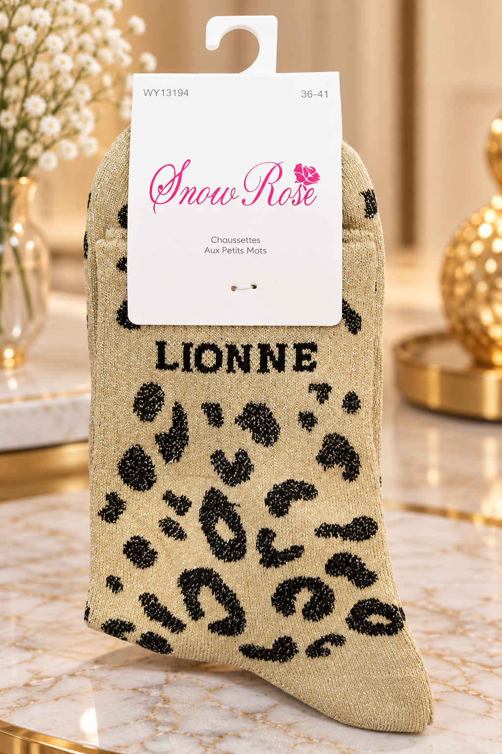 Chaussettes Pailletées Léopard « LIONNE » - T36-41 – Image 3