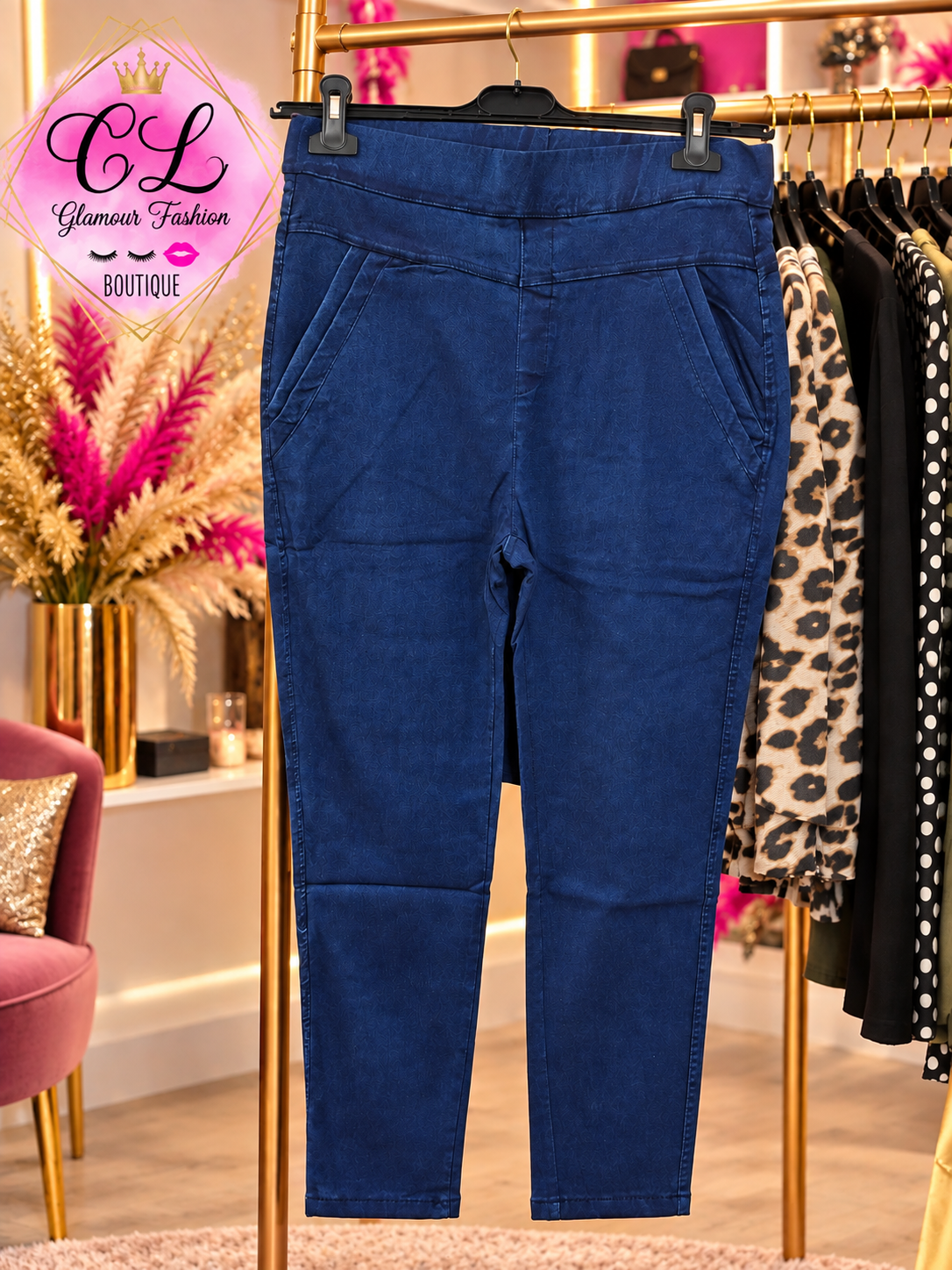 Legging strecht matière jean - Bleu Denim – Image 3
