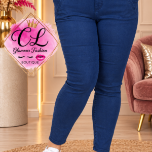 Legging strecht matière jean - Bleu Denim