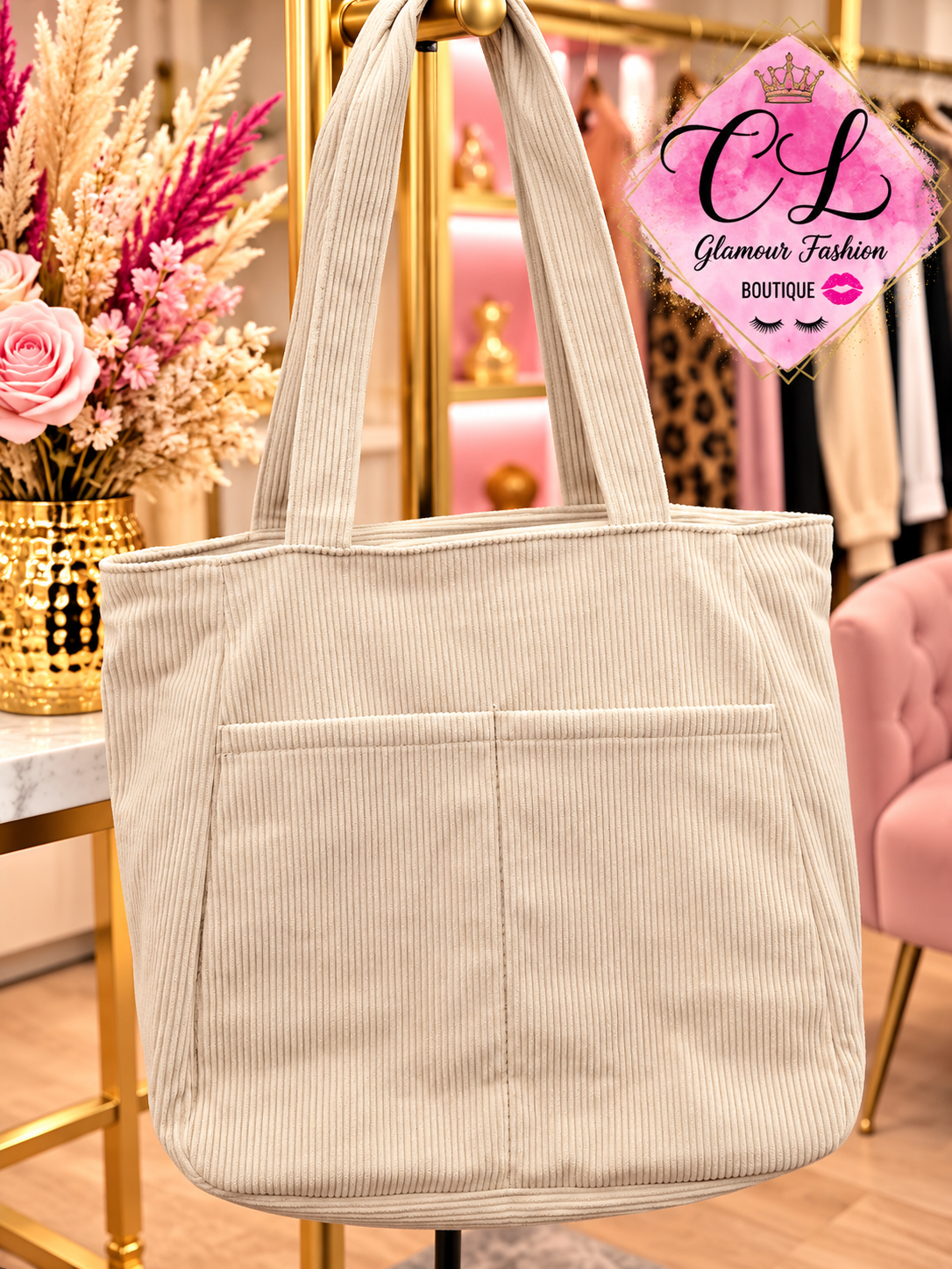 Sac velours côtelé avec 2 grandes poches – Image 9