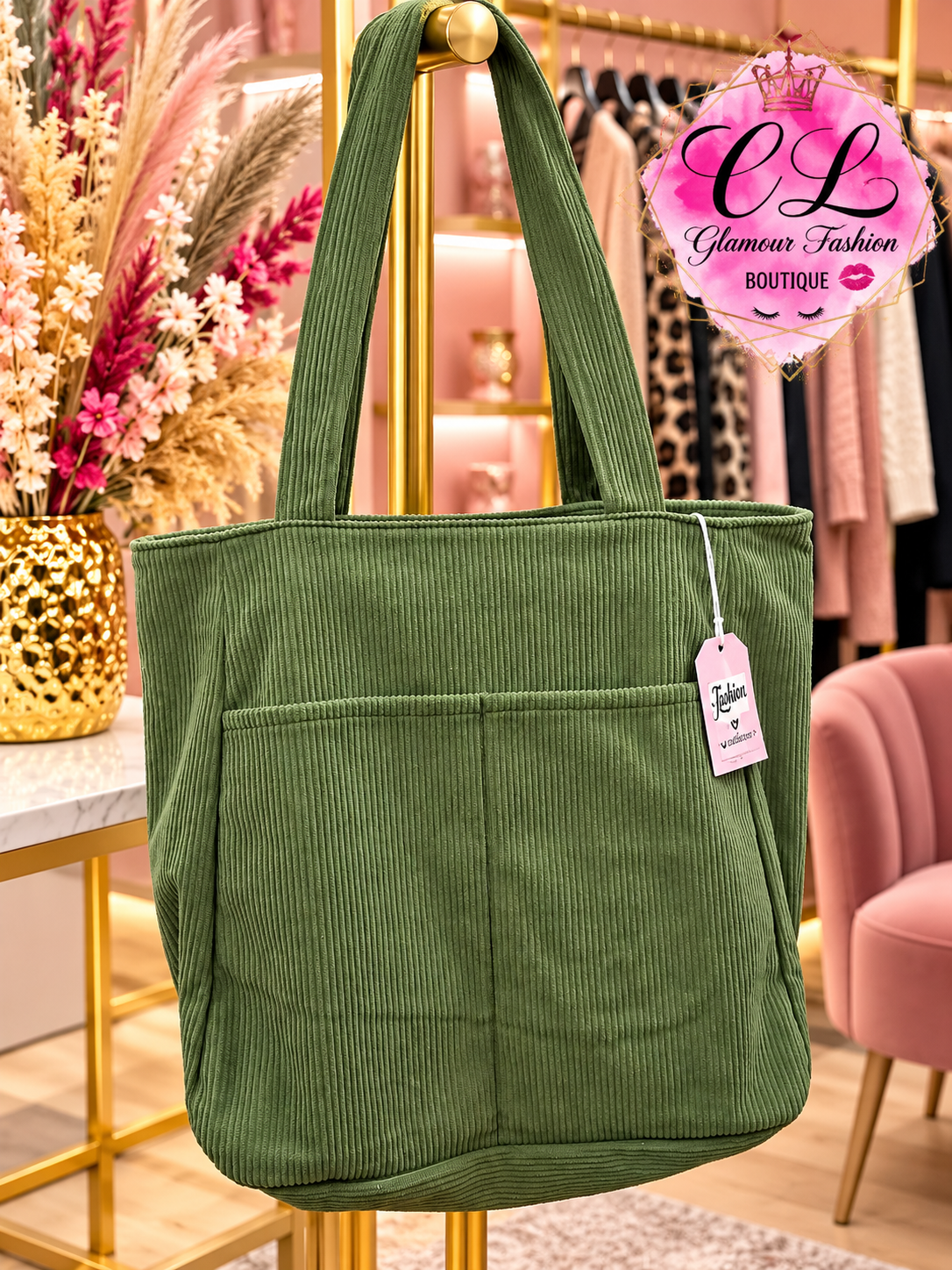 Sac velours côtelé avec 2 grandes poches – Image 6
