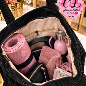 Sac velours côtelé avec 2 grandes poches