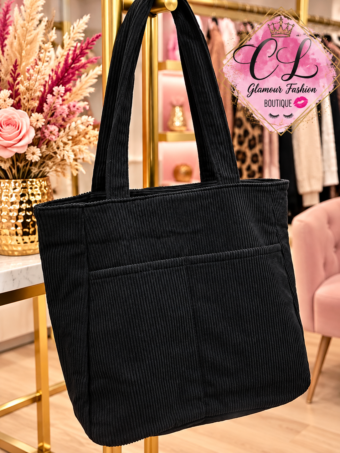 Sac velours côtelé avec 2 grandes poches – Image 2